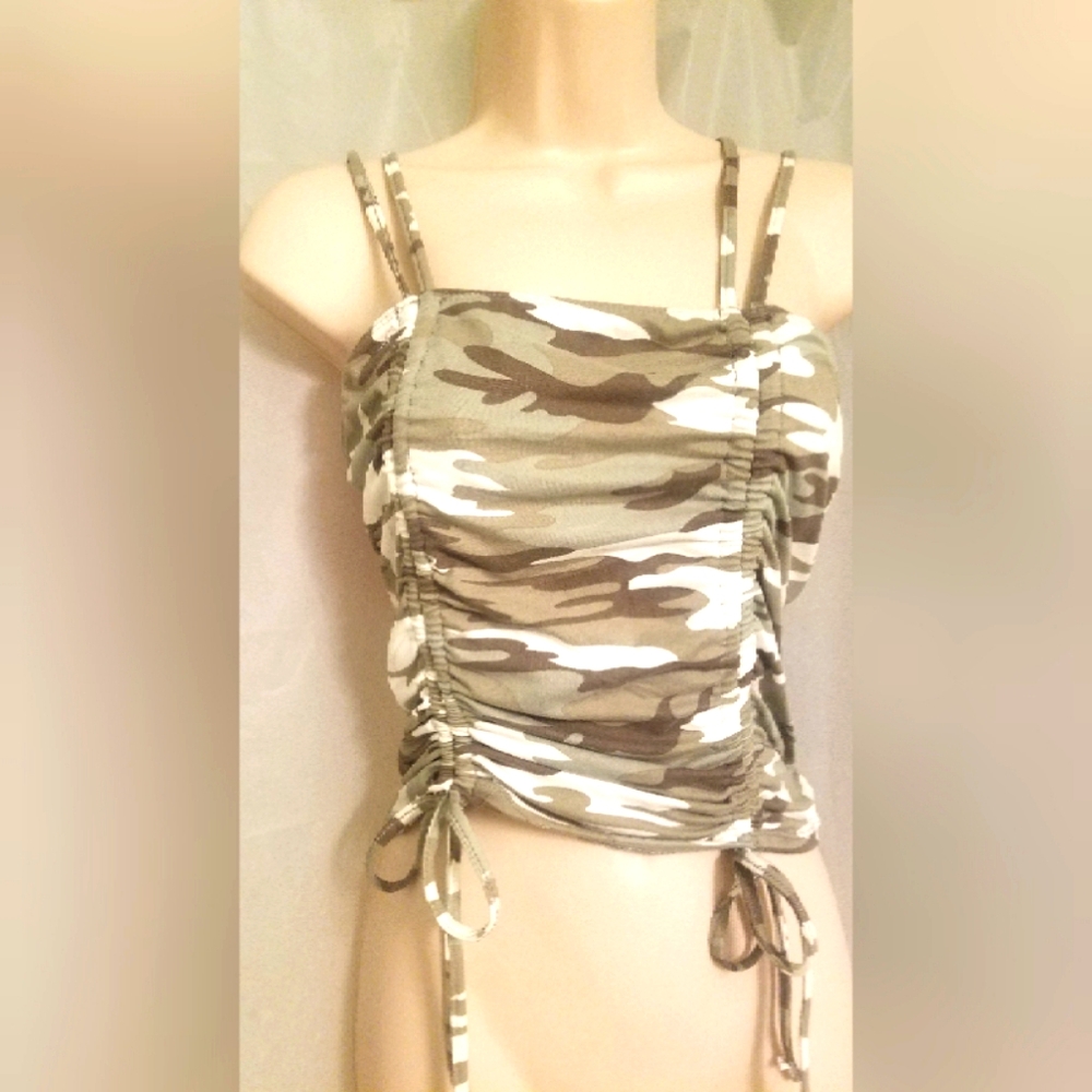 Camaflauge drawstring top